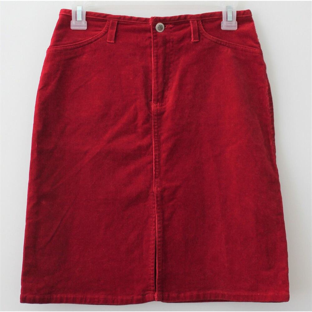 Eunina USA Women's Corduroy Skirt Color Red Size XS PRE-OWNED